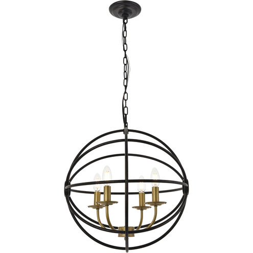 Octavia 4 Light 18 inch Brass and Dark Brown Pendant Ceiling Light