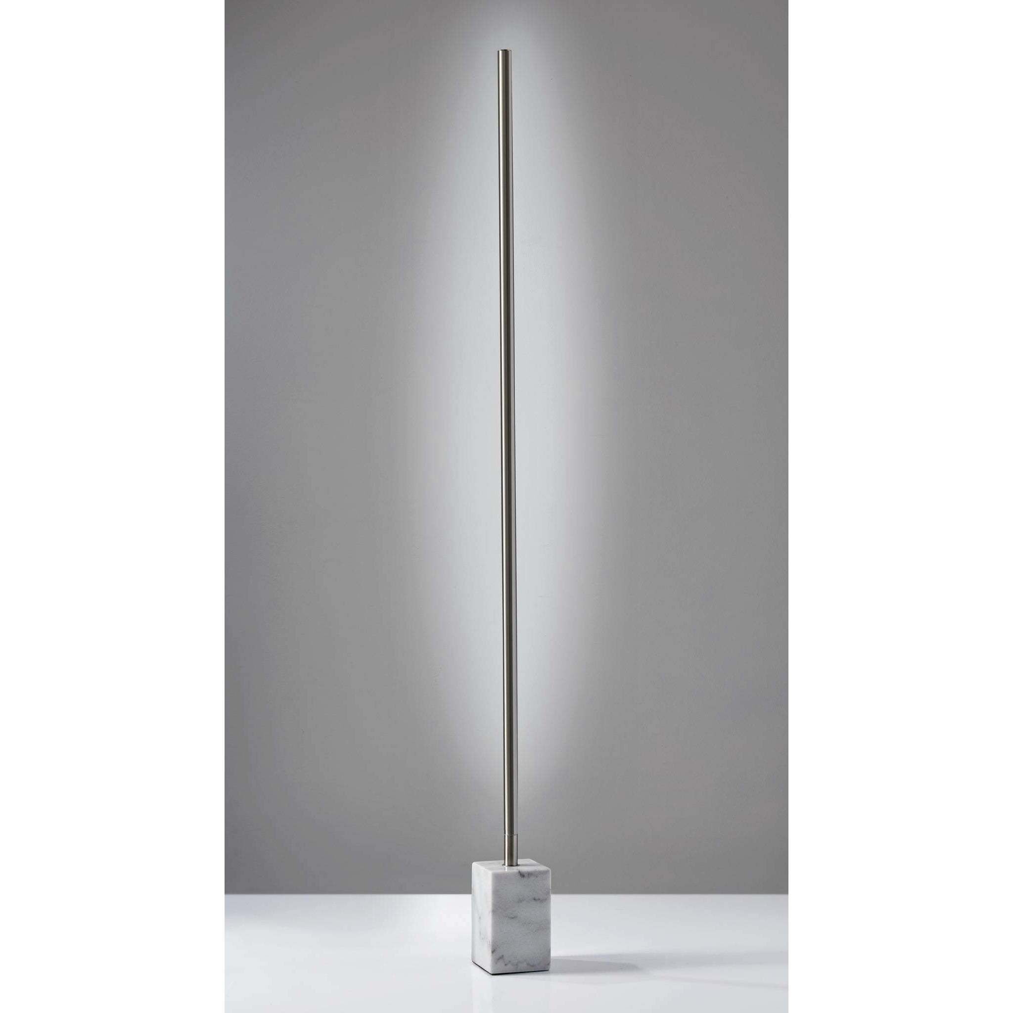 Felix 65 inch 30.00 watt Brushed Steel and White Marble Wall Washer Floor Lamp Portable Light