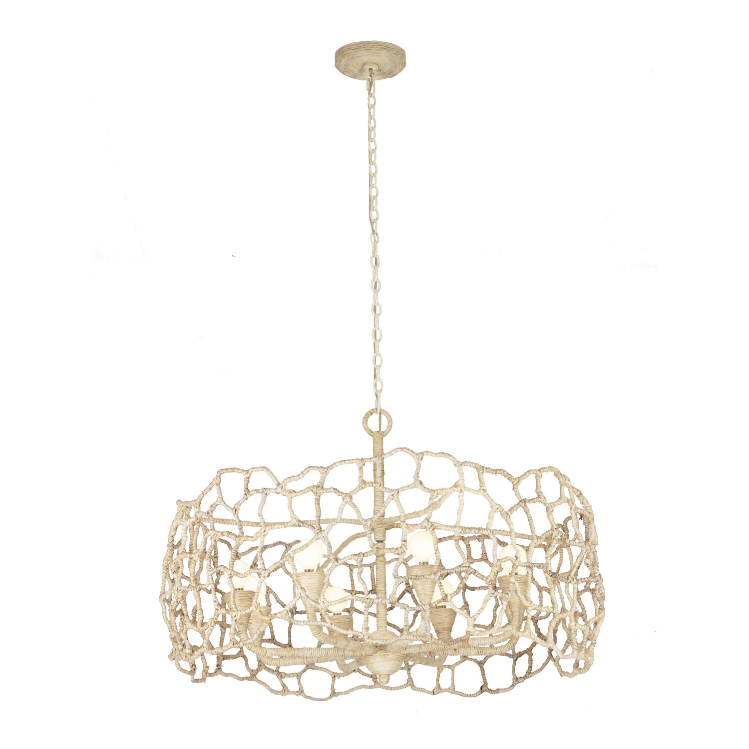 Reef 8 Light 34 inch Warm Ivory Chandelier Ceiling Light