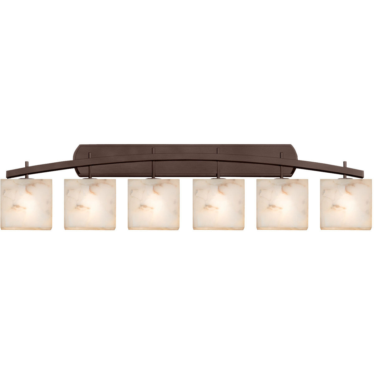 Alabaster Rocks 6 Light 56 inch Brushed Nickel Vanity Light Wall Light in Rectangle, Incandescent