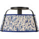 Alora Mood Scout 1 Light 13.25 inch Matte Black and Blue Linen Semi-Flush Mount Ceiling Light