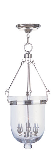 Jefferson 3 Light 12 inch Polished Nickel Chain Lantern