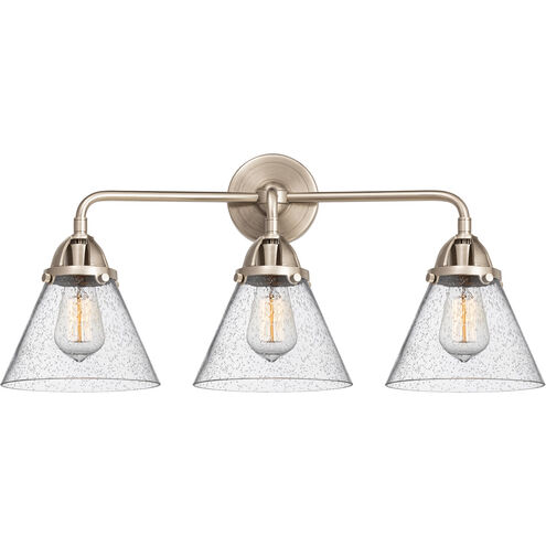 Nouveau 2 Large Cone 3 Light 25.75 inch Bathroom Vanity Light