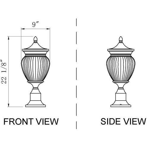Davina 3 Light 22.25 inch Black Outdoor Pier Mounted Fixture in G9