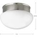 Fitter 1 Light 8 inch Brushed Nickel Flush Mount Ceiling Light in Bulbs Not Included