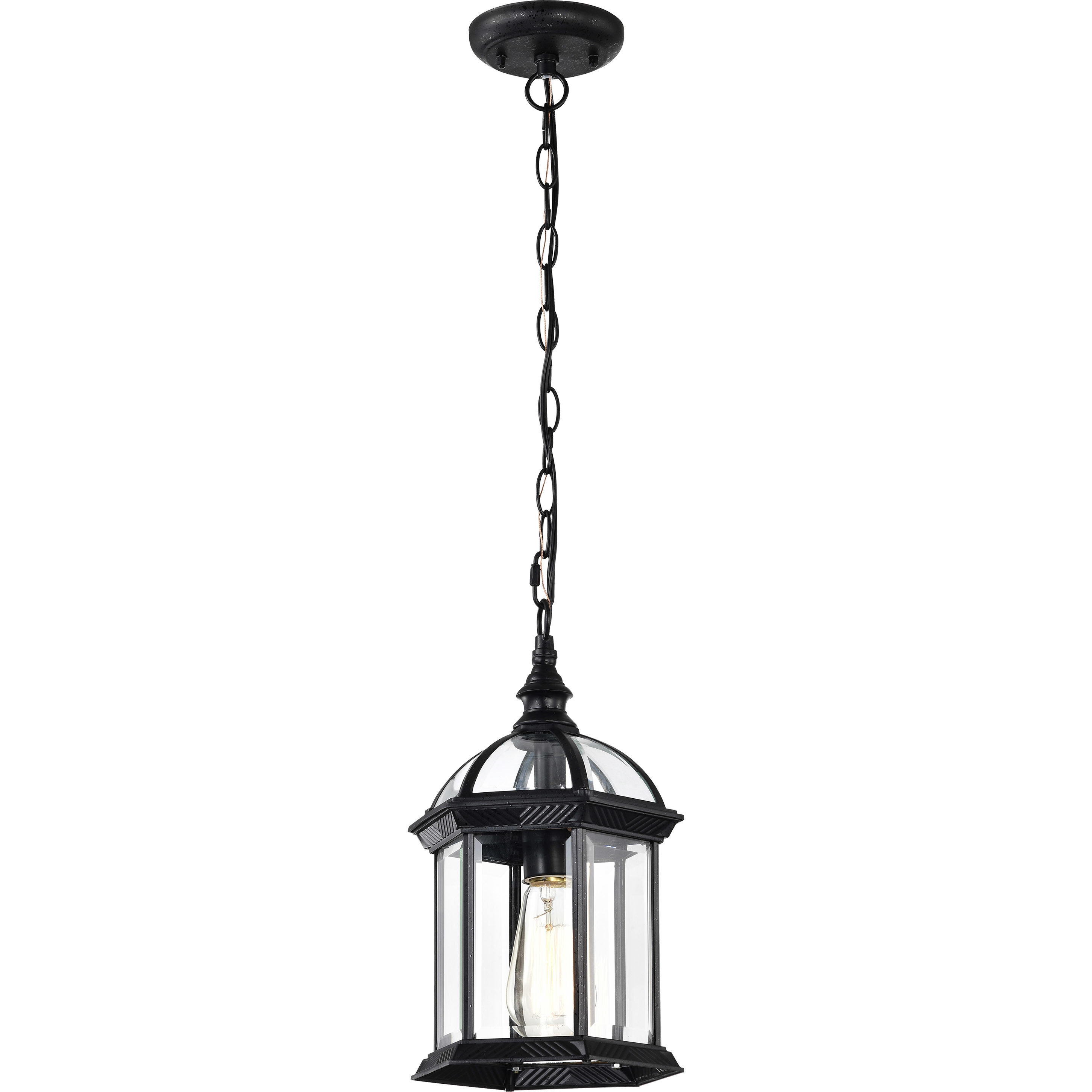 Boxwood 1 Light 8 inch Textured Black Outdoor Hanging Lantern