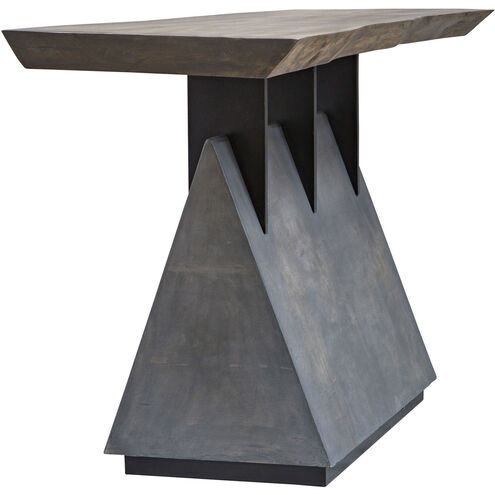 Vessel 60 inch Naturally Mahogany with Gunmetal and Faux Concrete Console Table