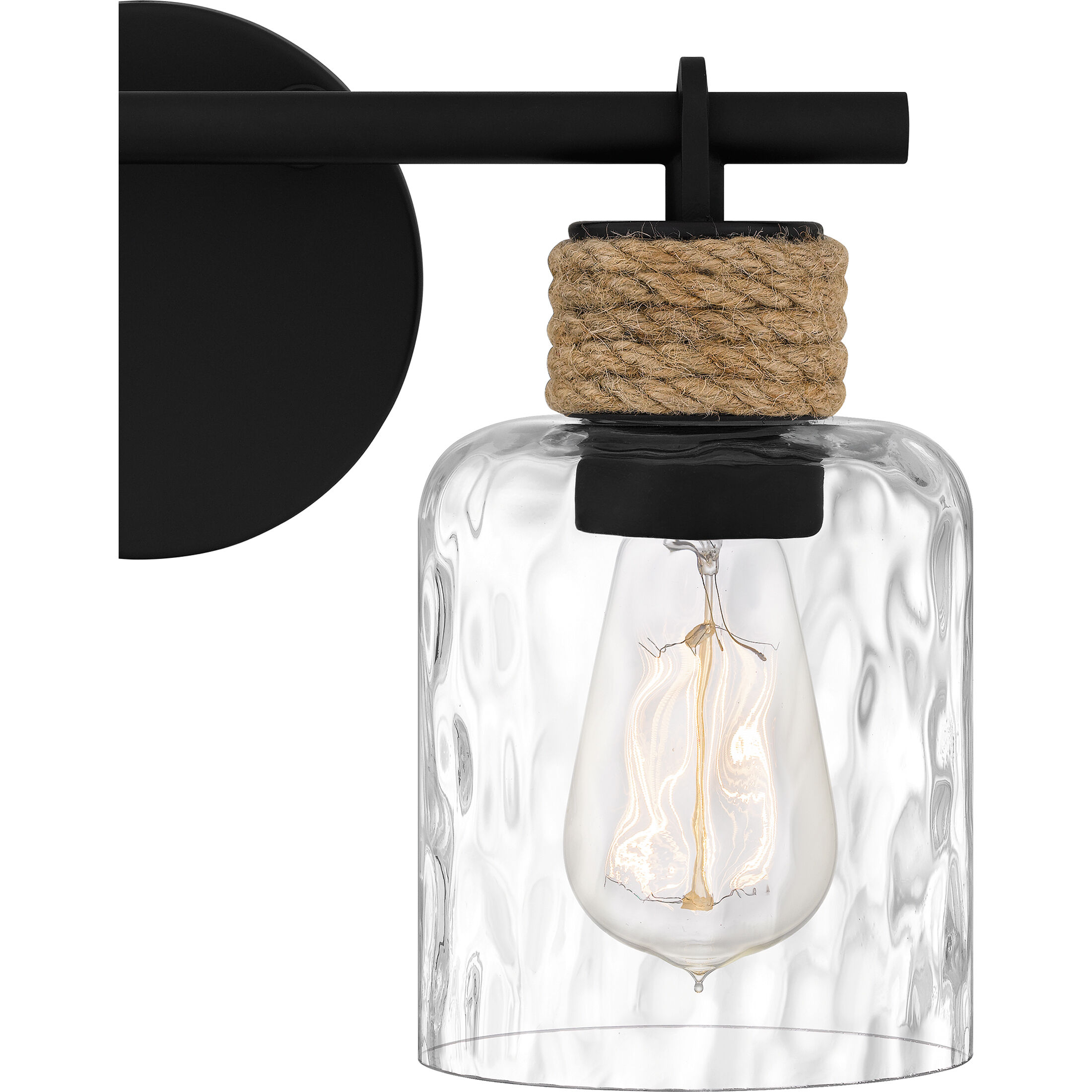 Baltic 2 Light 15 inch Matte Black Bath Light Wall Light