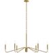 Pilar 6 Light 40 inch Brushed Gold Chandelier Ceiling Light