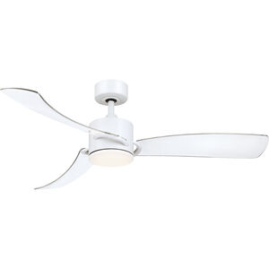 SculptAire 52 inch Matte White with Clear Blades Indoor/Outdoor Ceiling Fan