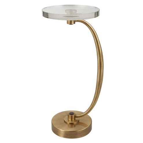 Waveney 24 X 12 inch Antique Brass with Bronze Accents and Crystal Drink Table