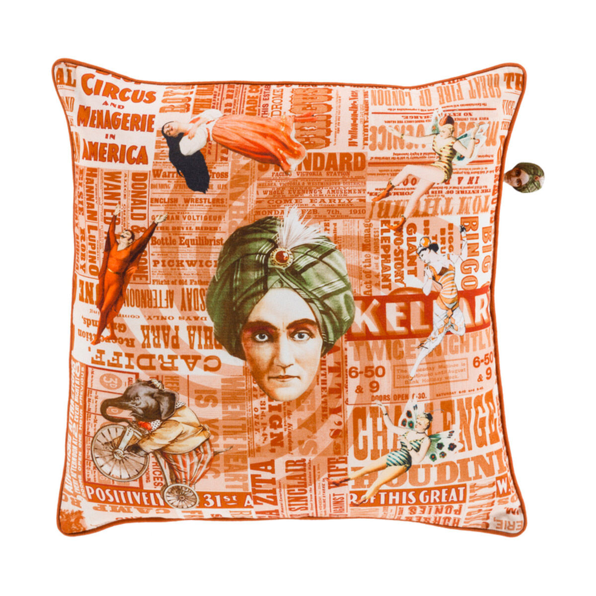 Mind Games 20 X 20 inch Burnt Orange and Blush Throw Pillow