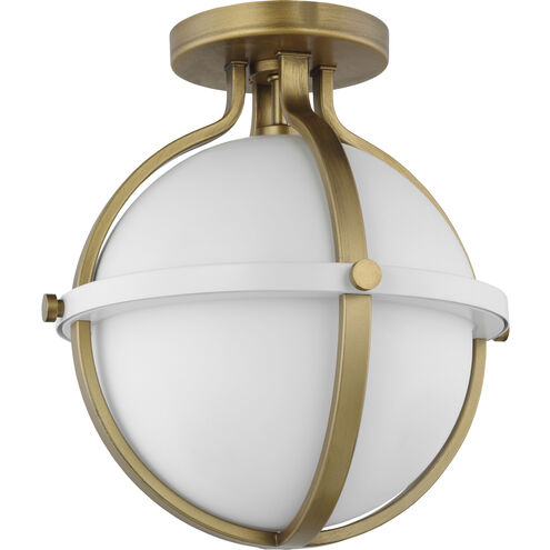 Lincoln 1 Light 11 inch Matte White Semi Flush Mount Ceiling Light