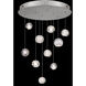 Natural Inspirations 10 Light 22 inch Silver Pendant Ceiling Light in Nebula Studio Glass