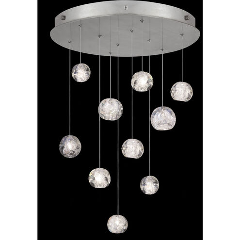 Natural Inspirations 10 Light 22 inch Silver Pendant Ceiling Light in Nebula Studio Glass