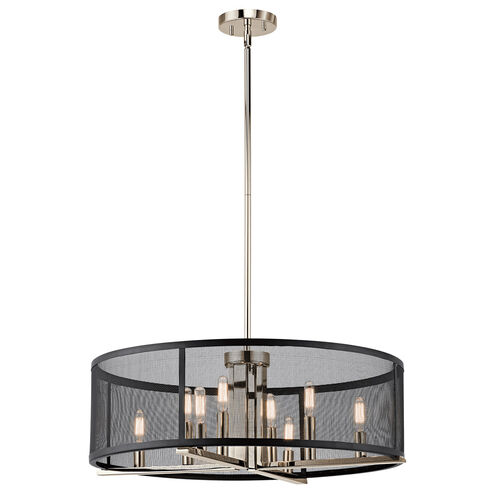 Titus 8 Light 25 inch Polished Nickel Chandelier Round Pendant Ceiling Light