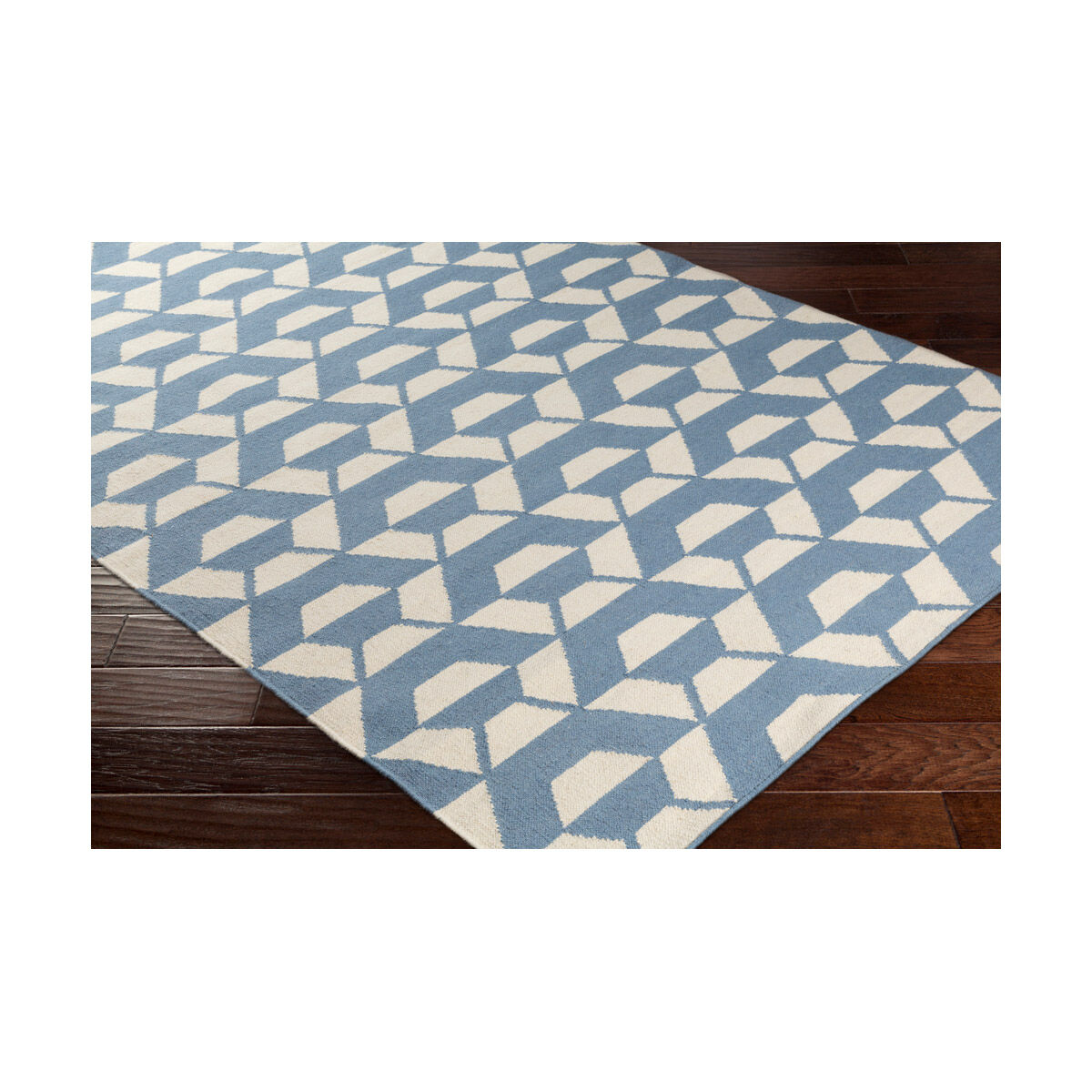 Rivington 72 X 48 inch Blue and Neutral Area Rug, Wool