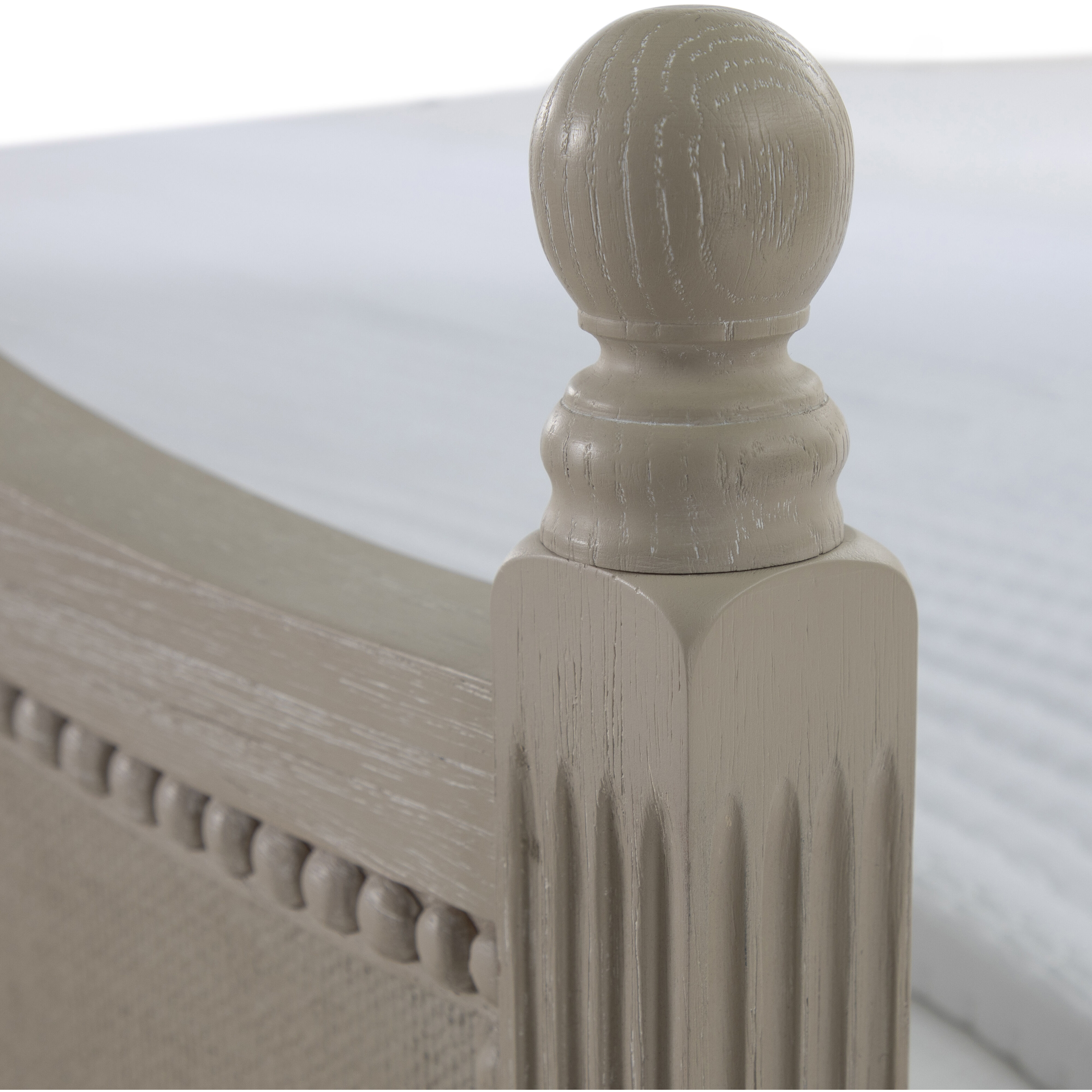 Caroline Cerused White Queen Bed