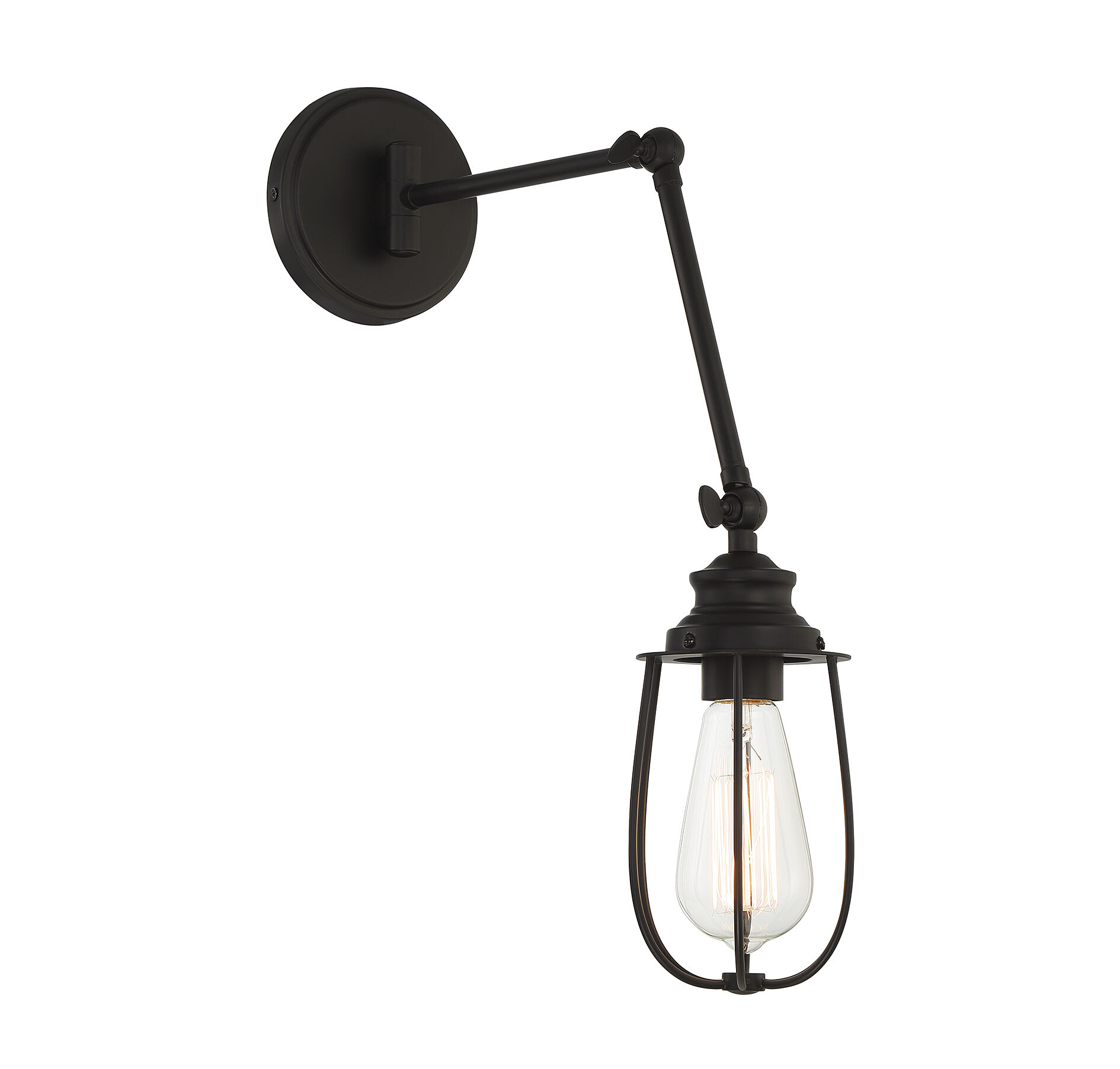 Industrial 5 inch 60 watt Matte Black Adjustable Wall Sconce Wall Light