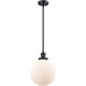 Franklin Restoration Beacon 1 Light 10 inch Matte Black Mini Pendant Ceiling Light in Incandescent, Matte White, Franklin Restoration