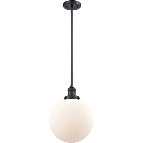 Franklin Restoration Beacon 1 Light 10 inch Matte Black Mini Pendant Ceiling Light in Incandescent, Matte White, Franklin Restoration