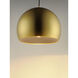 Palla LED 15.75 inch Satin Brass and Coffee Single Pendant Ceiling Light