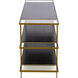 Carrick 60 X 18 inch Dark Brown with Brass and Clear Console Table