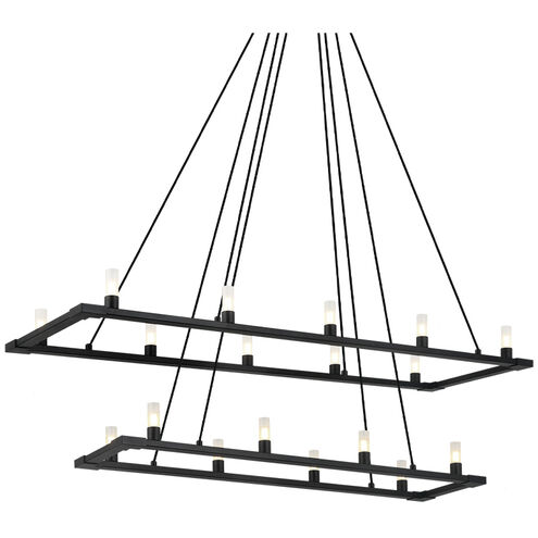 Cascadian 18 Light 15 inch Matte Black Chandelier Ceiling Light