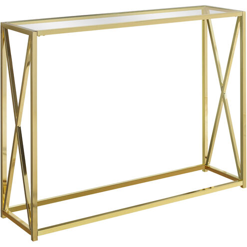 Lebanon 42 X 12 inch Gold and Clear Accent Table or Console Table