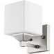 Quube 1 Light 4.25 inch Brushed Nickel Wall Sconce Wall Light in 0.8