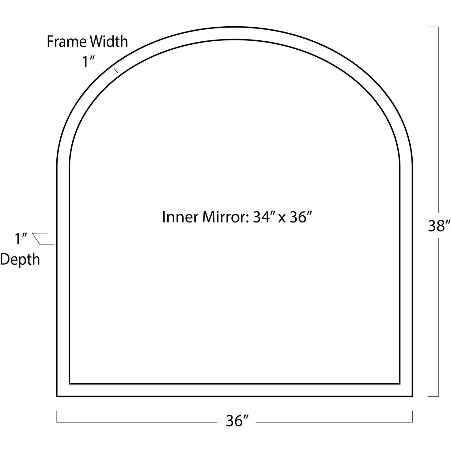 Knox 38 X 36 inch Black Mirror, Mantle