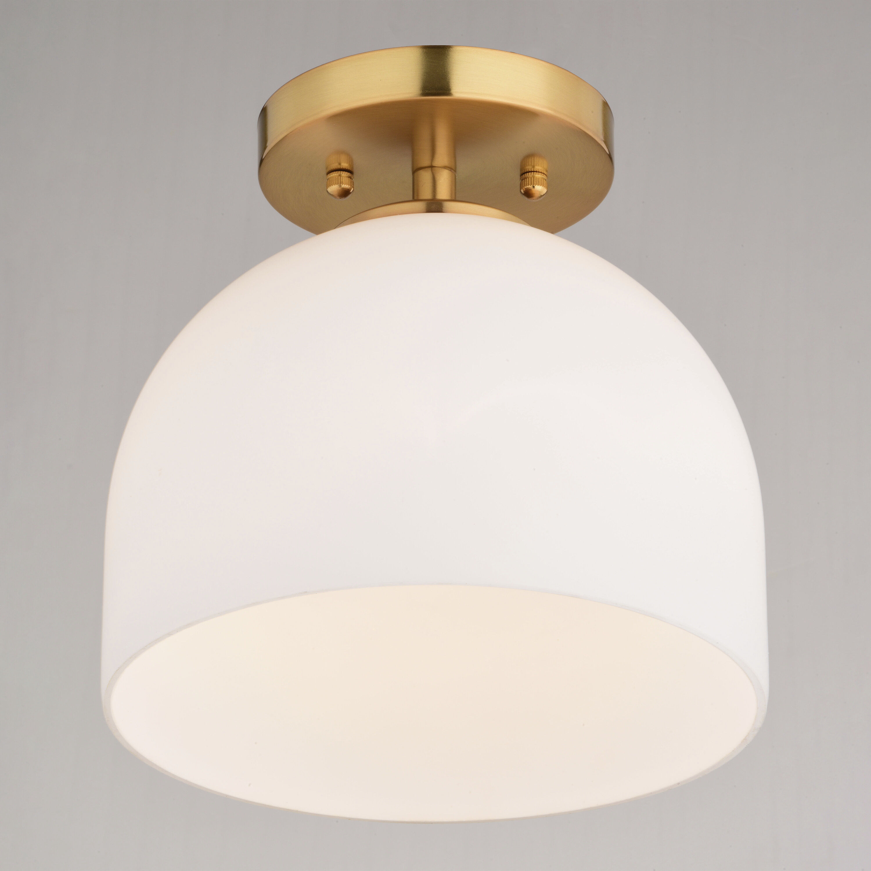 Shelby LED 9.25 inch Natural Brass Semi-Flush Mount Ceiling Light