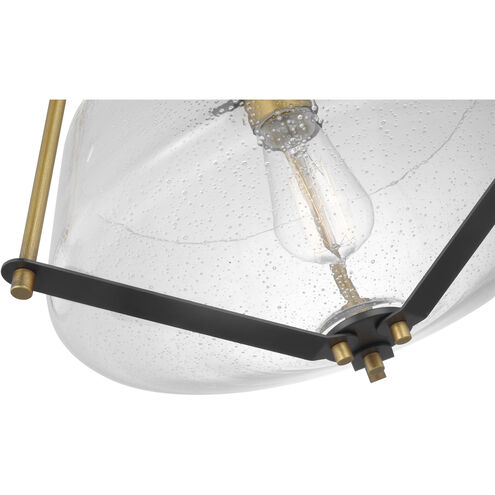 Starlight 1 Light 15.75 inch Matte Black and Natural Brass Semi Flush Mount Ceiling Light