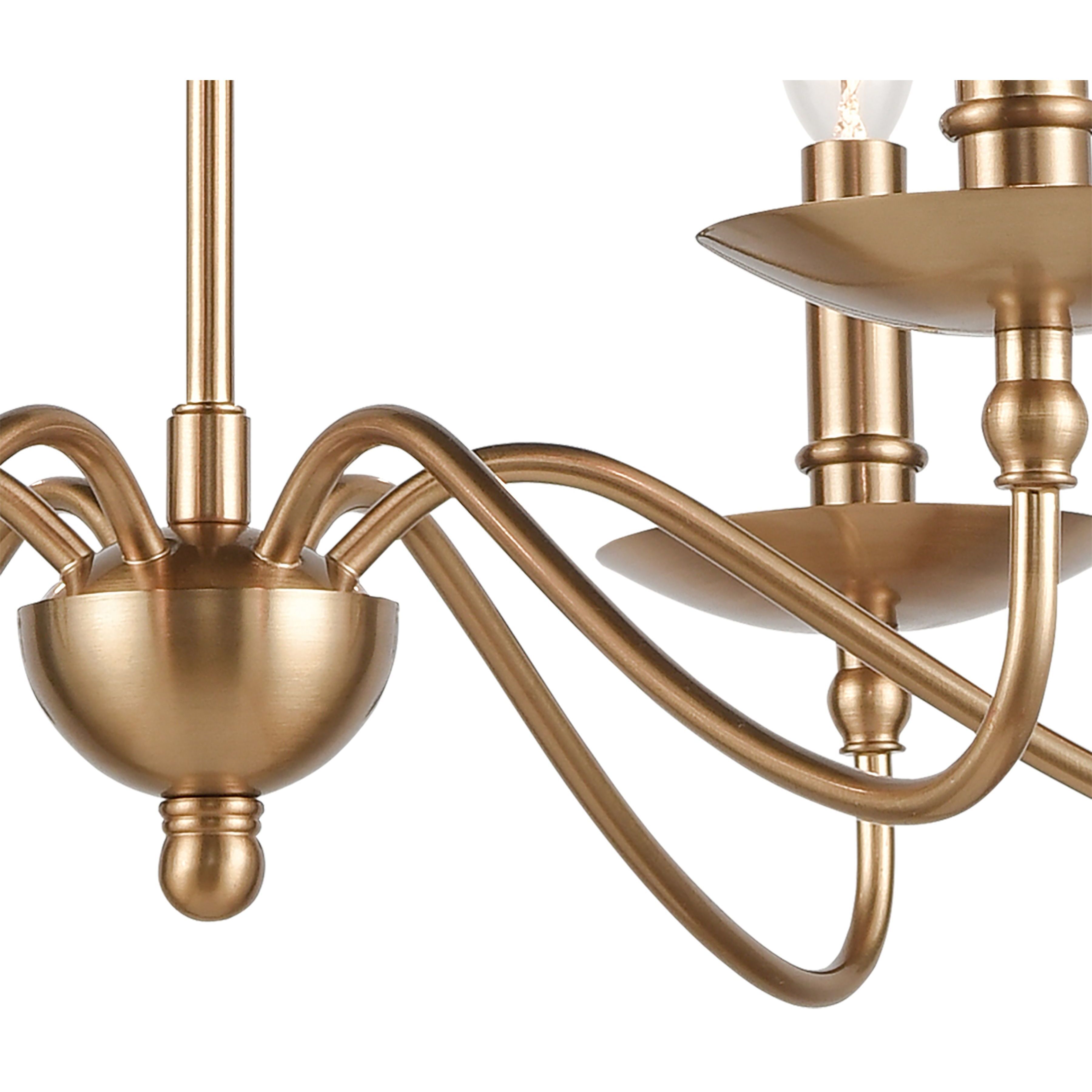 Wellsley 6 Light 25 inch Burnished Brass Chandelier Ceiling Light
