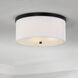 Midtown 3 Light 15.75 inch Matte Black Flush Mount Ceiling Light in White Fabric Shade