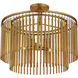 Mantra 3 Light 24 inch Gold Leaf Semi-Flush Mount Ceiling Light