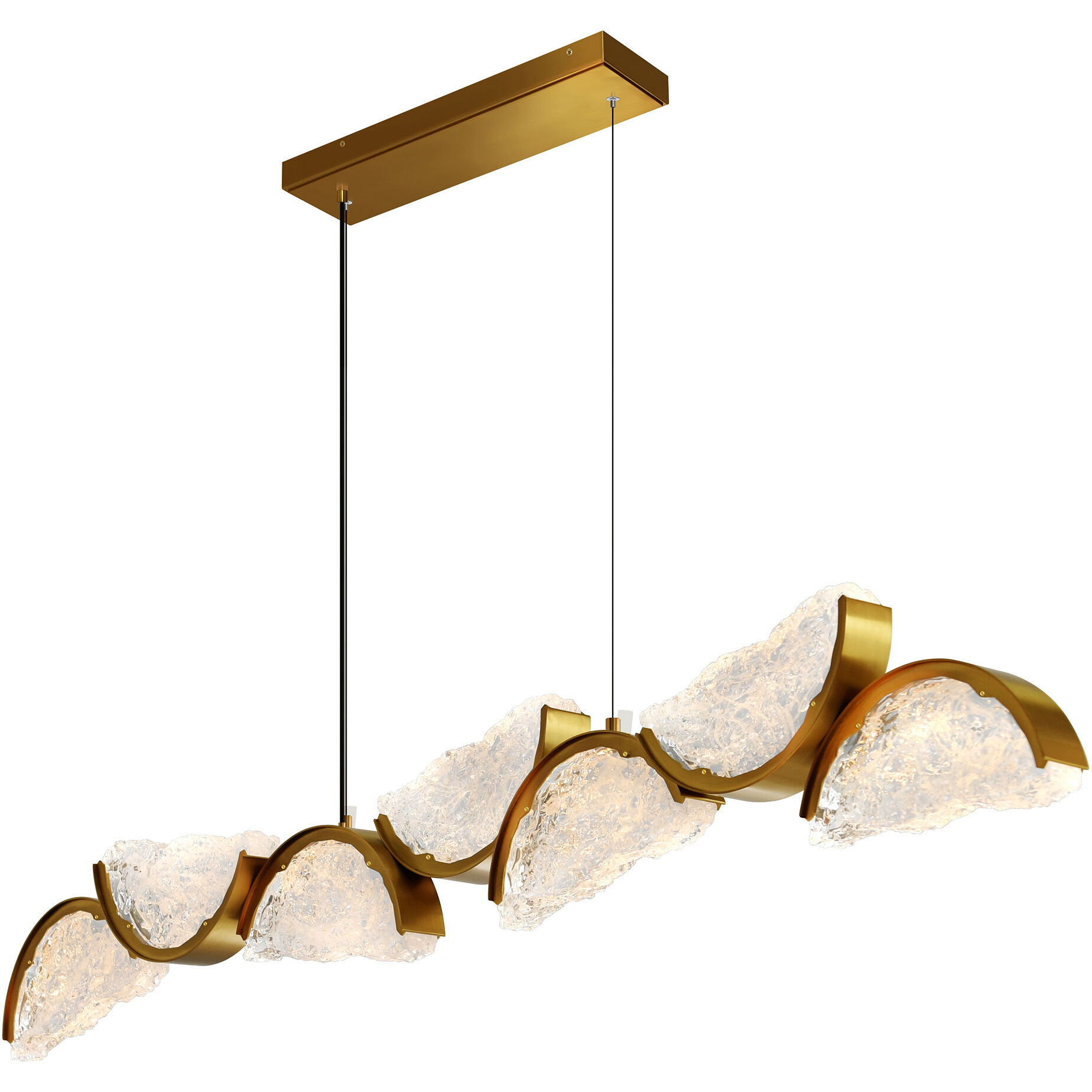 Moon LED 54 inch Brass Chandelier Ceiling Light