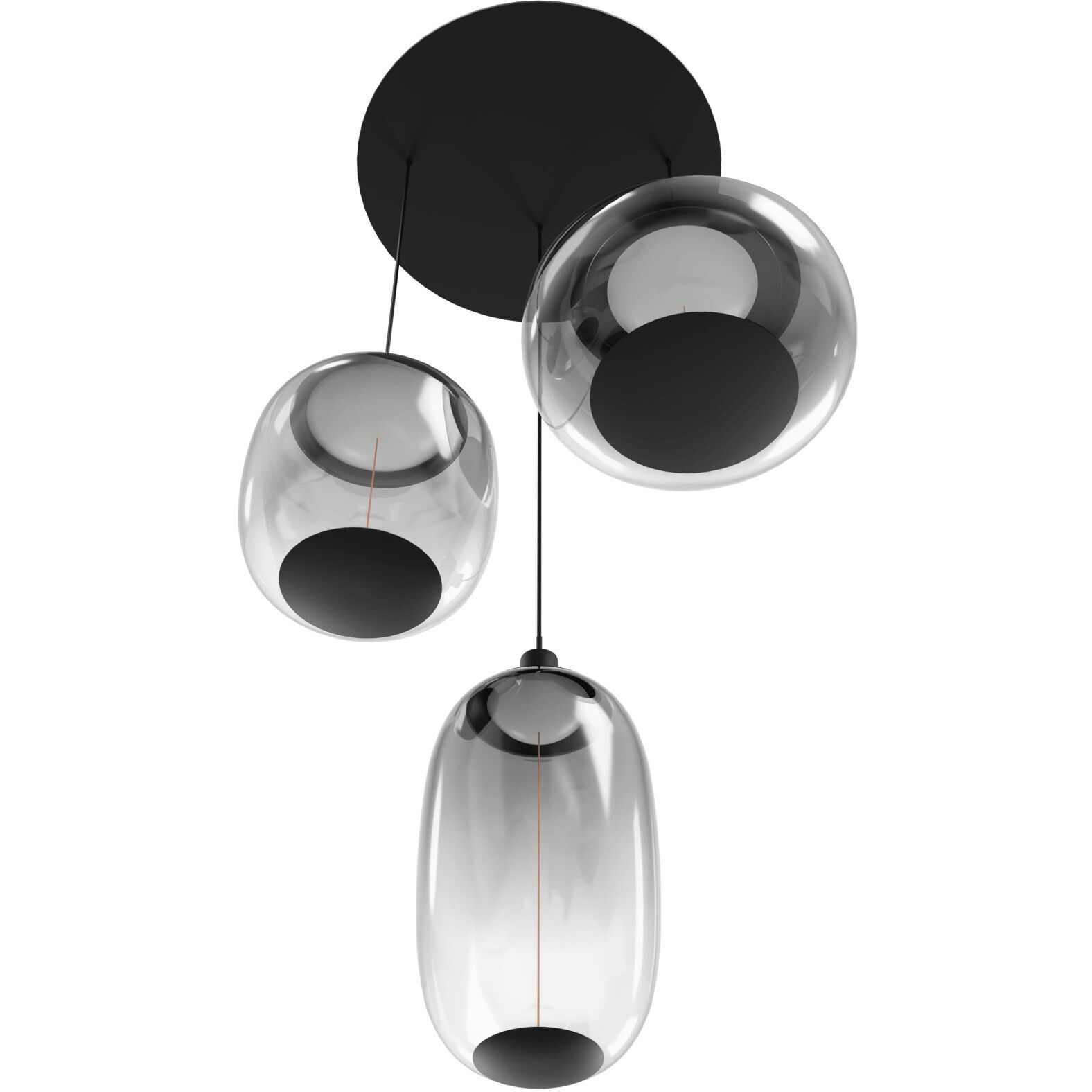 Monaco LED 12 inch Black Multi Port Pendant Ceiling Light