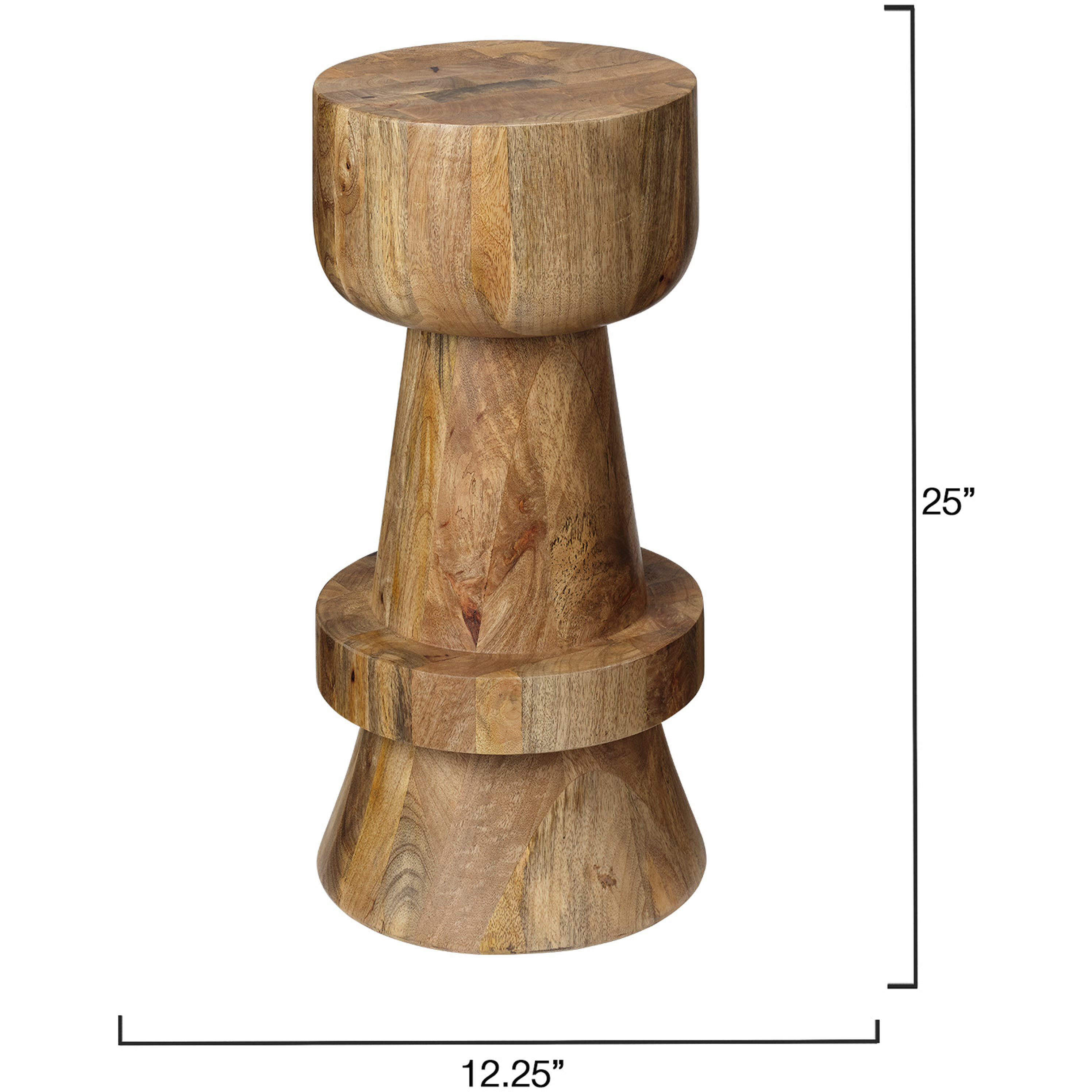 Rook 25 inch Black and Brown and Natural Counter Stool