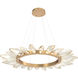 Rock Crystal LED Novel Brass Chandelier Ceiling Light, Radial Ring