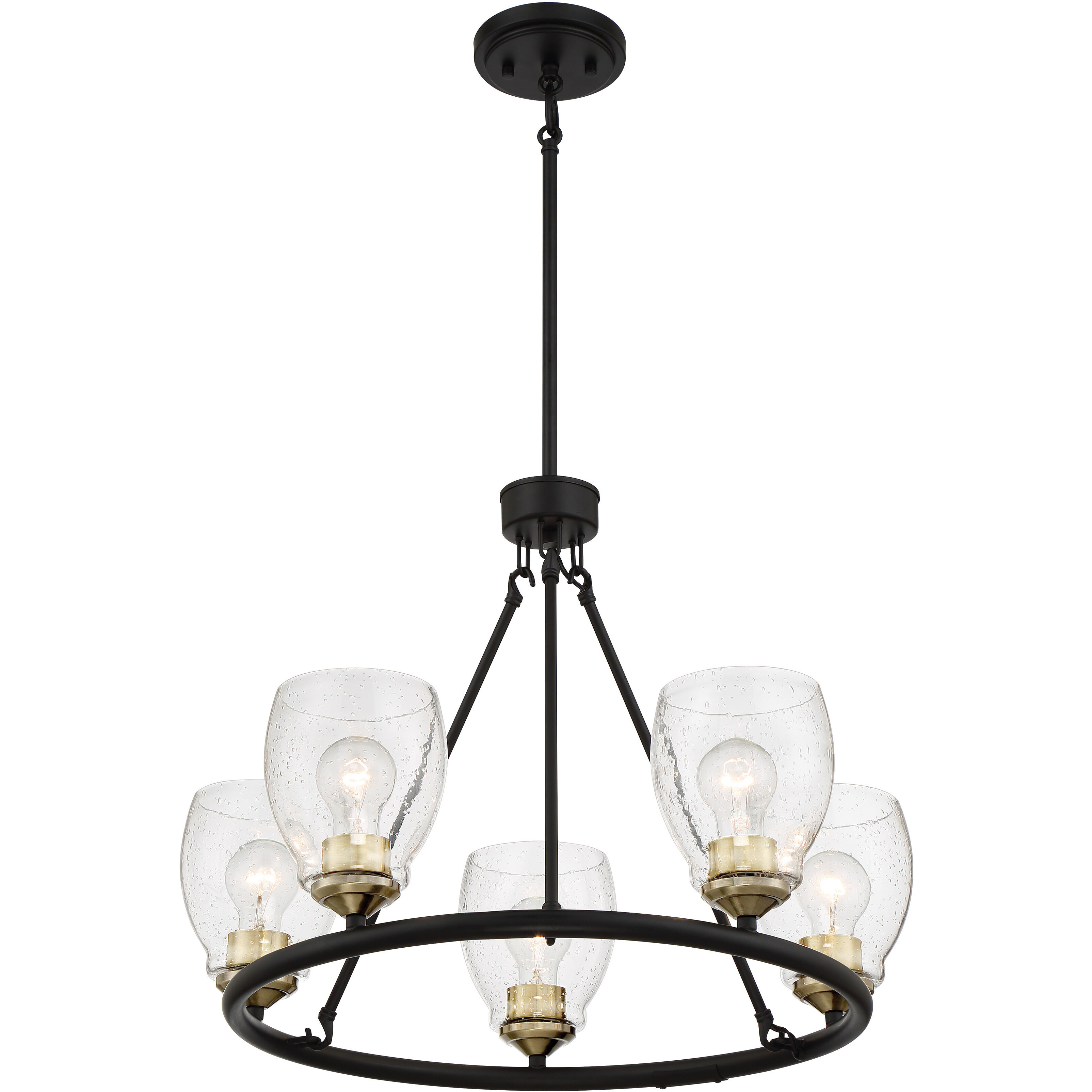 Winsley 5 Light 24 inch Coal And Stained Brass Chandelier Ceiling Light in Coal/Stained Brass