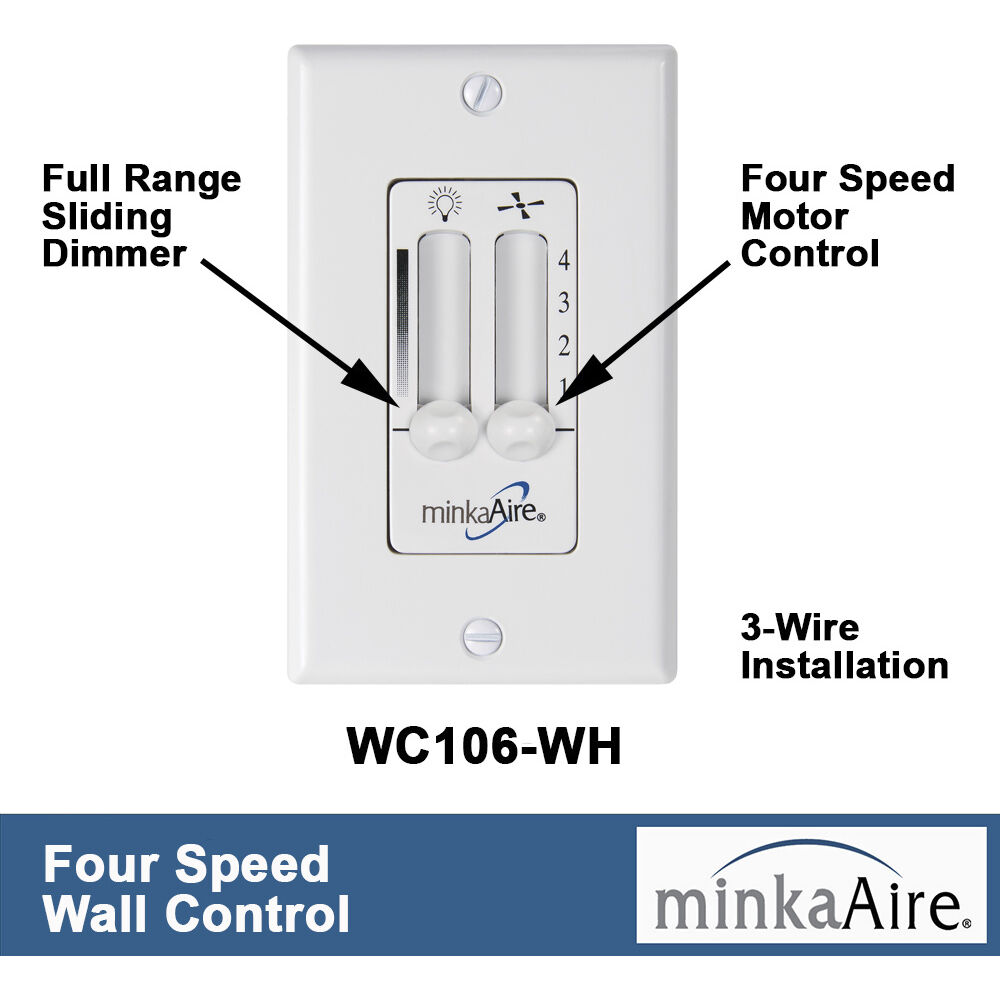 Aire White Wall Mount Fan Control