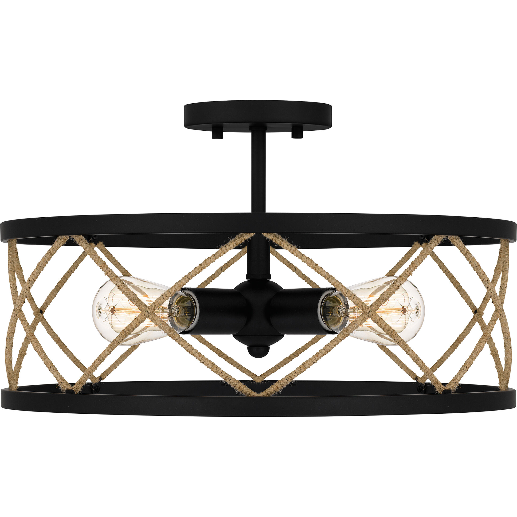 Cedar Park 4 Light 18 inch Matte Black Semi-Flush Mount Ceiling Light