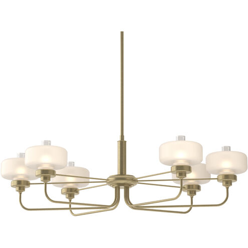 Nola 6 Light 42.4 inch Soft Gold Pendant Ceiling Light in Clear with Frost