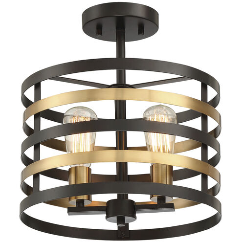 Mya 2 Light 13 inch Antique Bronze Semi-Flush Ceiling Light