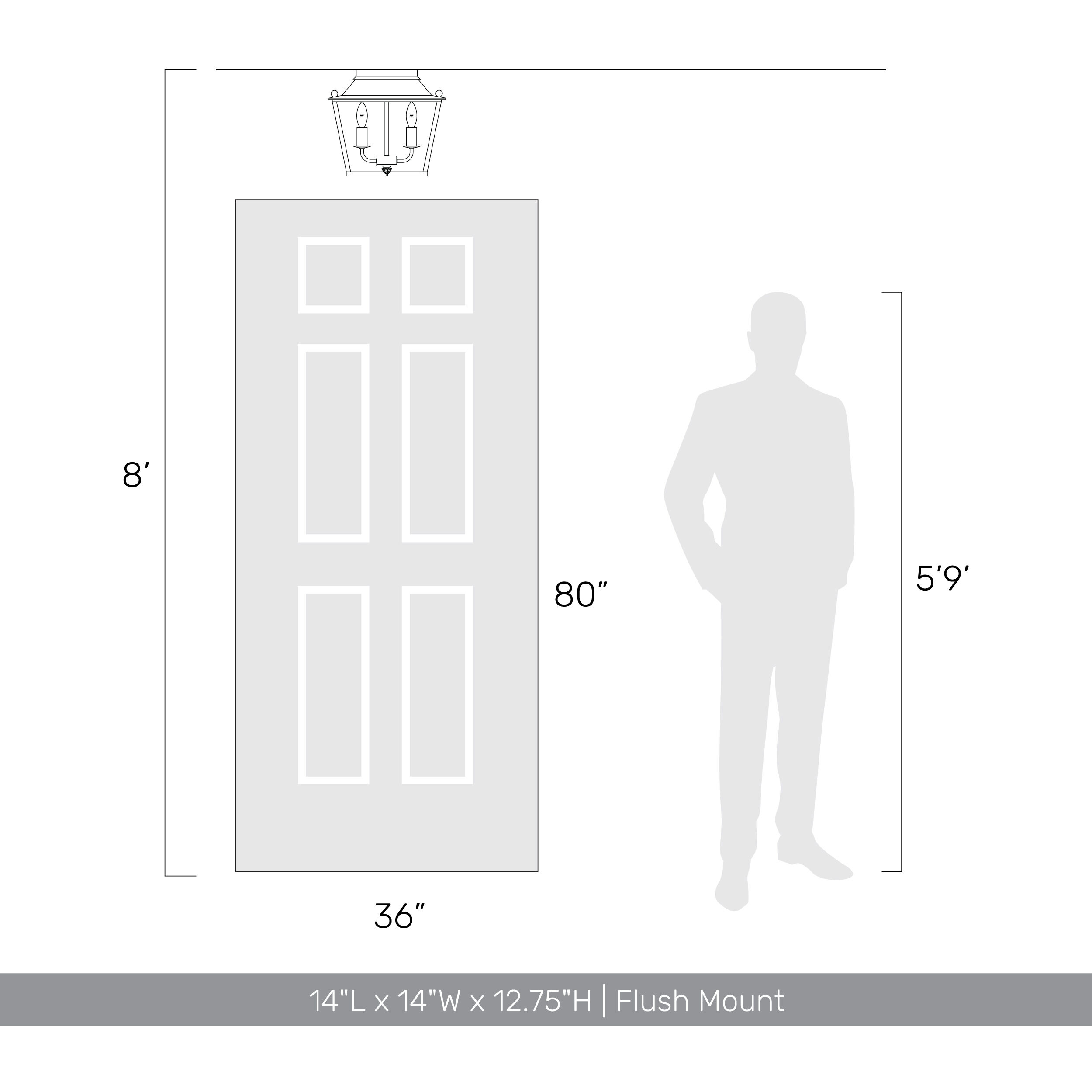 Christoff 3 Light 14 inch Antique Black Iron Flush Mount Ceiling Light