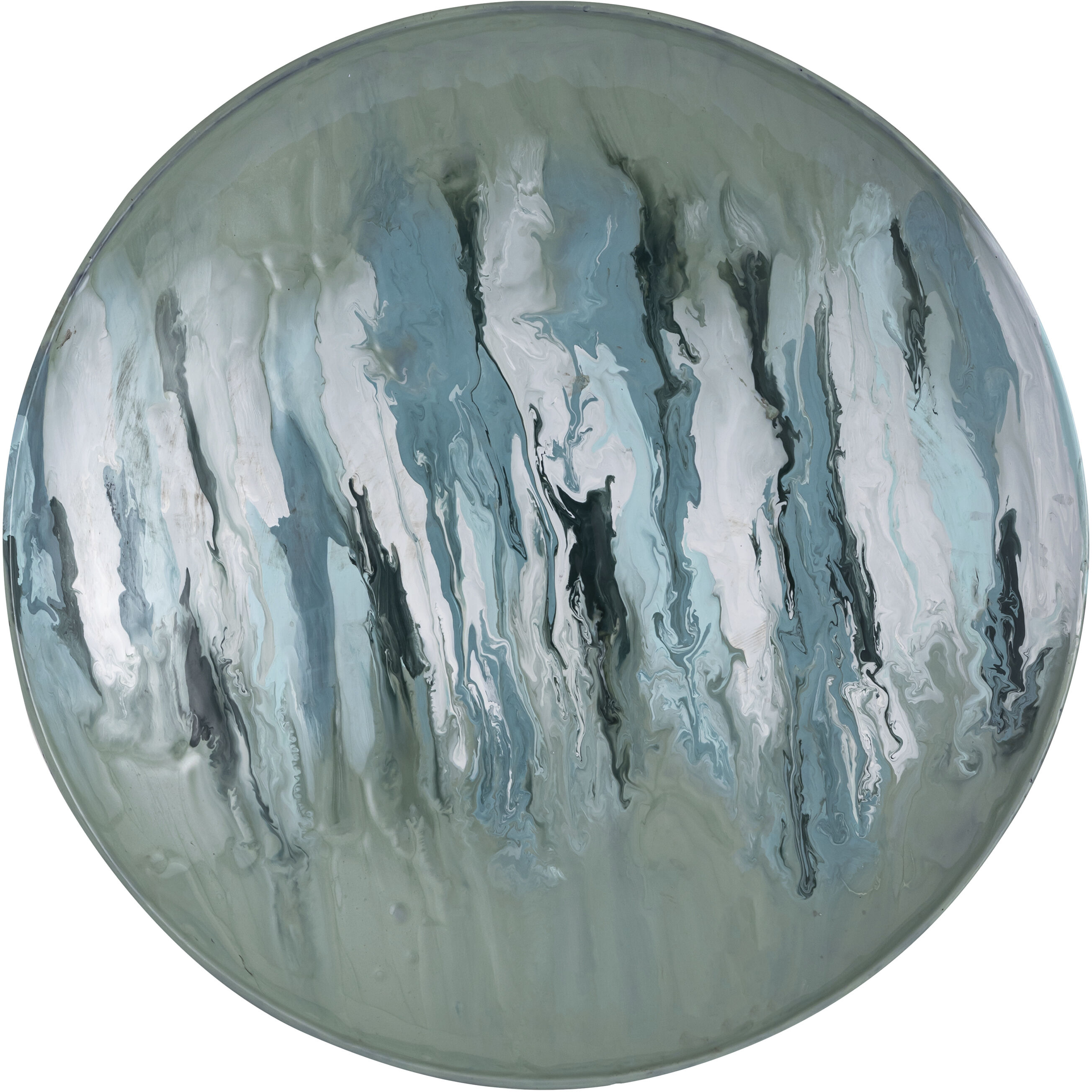 Spindrift Seafoam Green Enamel with Nickel Dimensional Wall Art, Set of 3