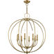 Milania 8 Light 28 inch Antique Brass Chandelier Ceiling Light 