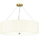 Pearce 7 Light 30 inch Aged Brass and Ivory Shade Pendant Ceiling Light