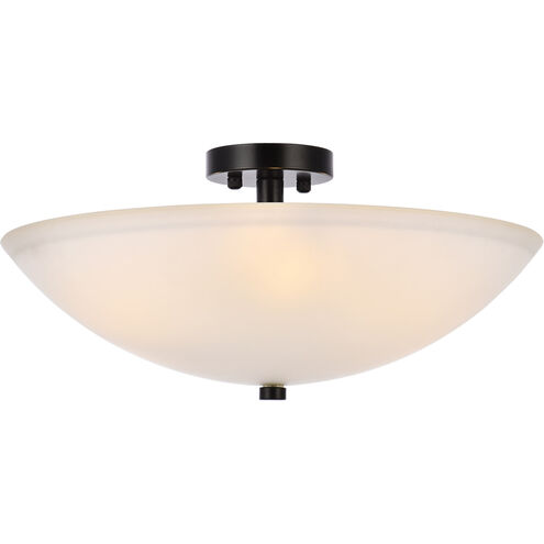 Jeanne 3 Light 19.7 inch Black Flush Mount Ceiling Light